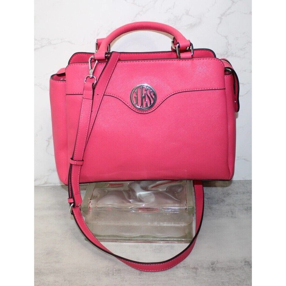 Guess Juneau Pink and Cream Hand, Shoulder, Crossbody Bag Purse NWT